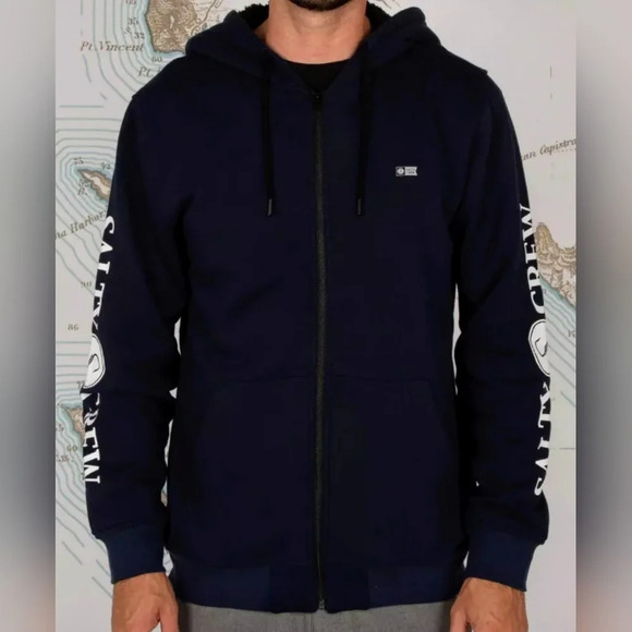 SALTY CREW REFUGE SHERPA FLEECE HOODIE. - Picture 2 of 5